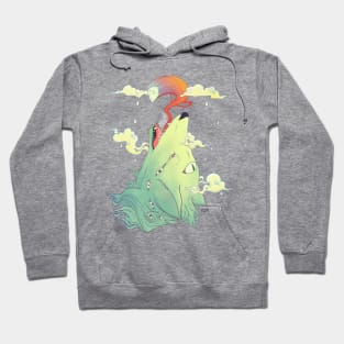 Howling Wolf With Ghost, Colorful Artwork Hoodie